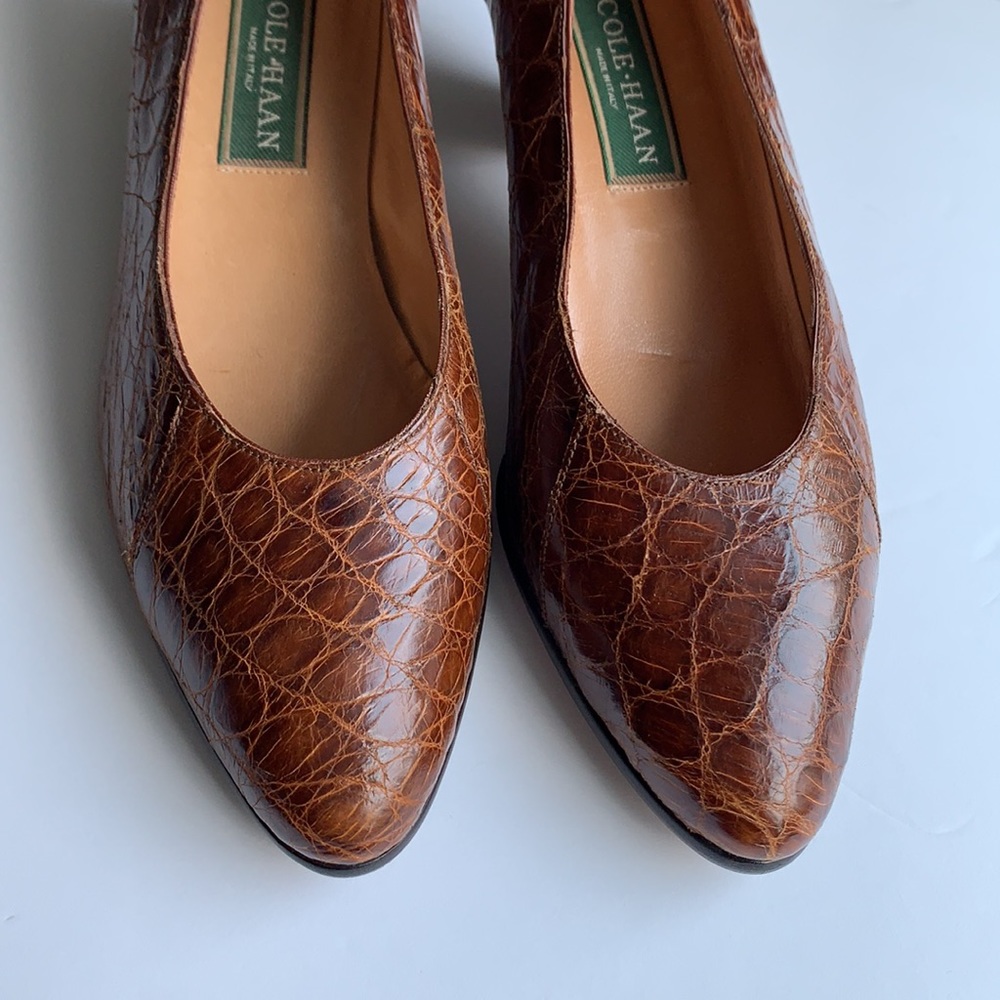 Vintage deadstock Cole Haan Croc Heels Italy 8.5B